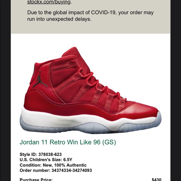 Jordan 11’s red and white 6.5 - Picture 3 of 6